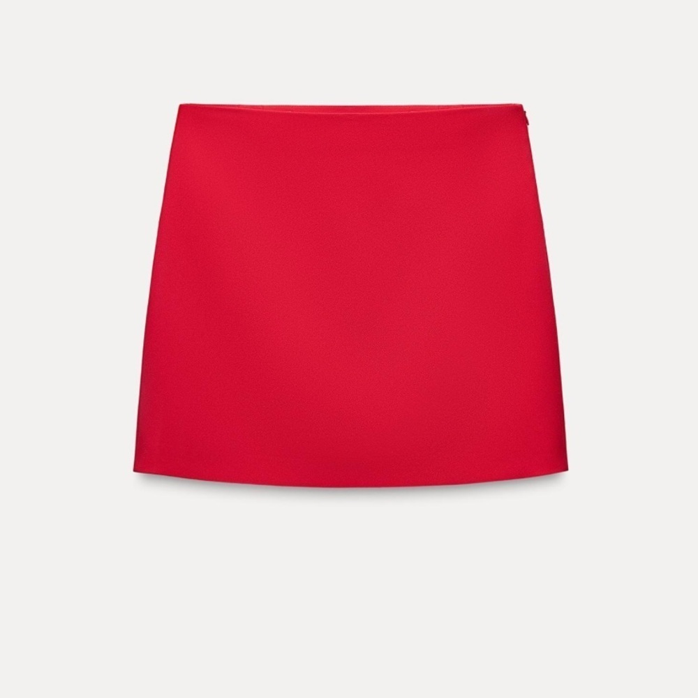 4/$20 Zara red tweed lined mini skirt- size M- NWT